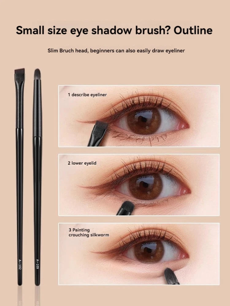 Soft Bristle Eyeshadow Brushes 10-piece Set Eye Makeup Smudge Undercover Eyeliner Blade Eye Detail Small Makeup Brushes