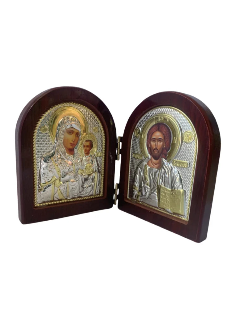 Jesus Wood Icon Double Virgin Mary Statues Religious Christmas Easter Home Decoration Church Gift