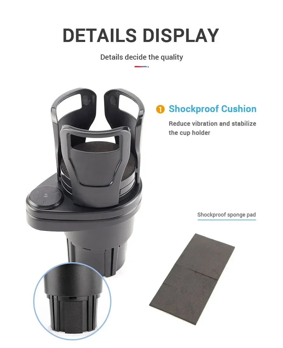 Car Cup Holder Expander For Car Adapter Adjustable Multifunctional Dual Cup Holder With Phone Holder Aromatherapy Organizer