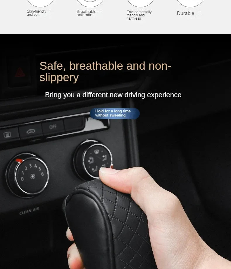 High Quality Car Shift Handle Cover PU Leather Non-slip Wear-resistant Universal Car Automatic Gear Sheath Car Decoration