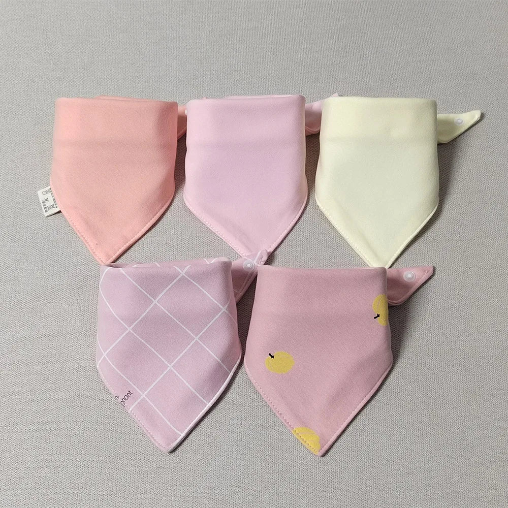 New 5 Pieces/Lot Baby Bibs Cotton Triangle Cartoon Infant Lunch Feeding Bandana Bib Saliva Towel Burp Cloths Newborn Items
