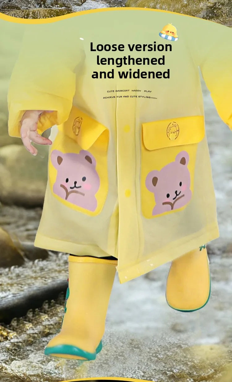 Children's Raincoat for Boys Girls,Full Body Waterproof,Kindergarten Baby for School,Student Only, with Backpack Space, Raincoat