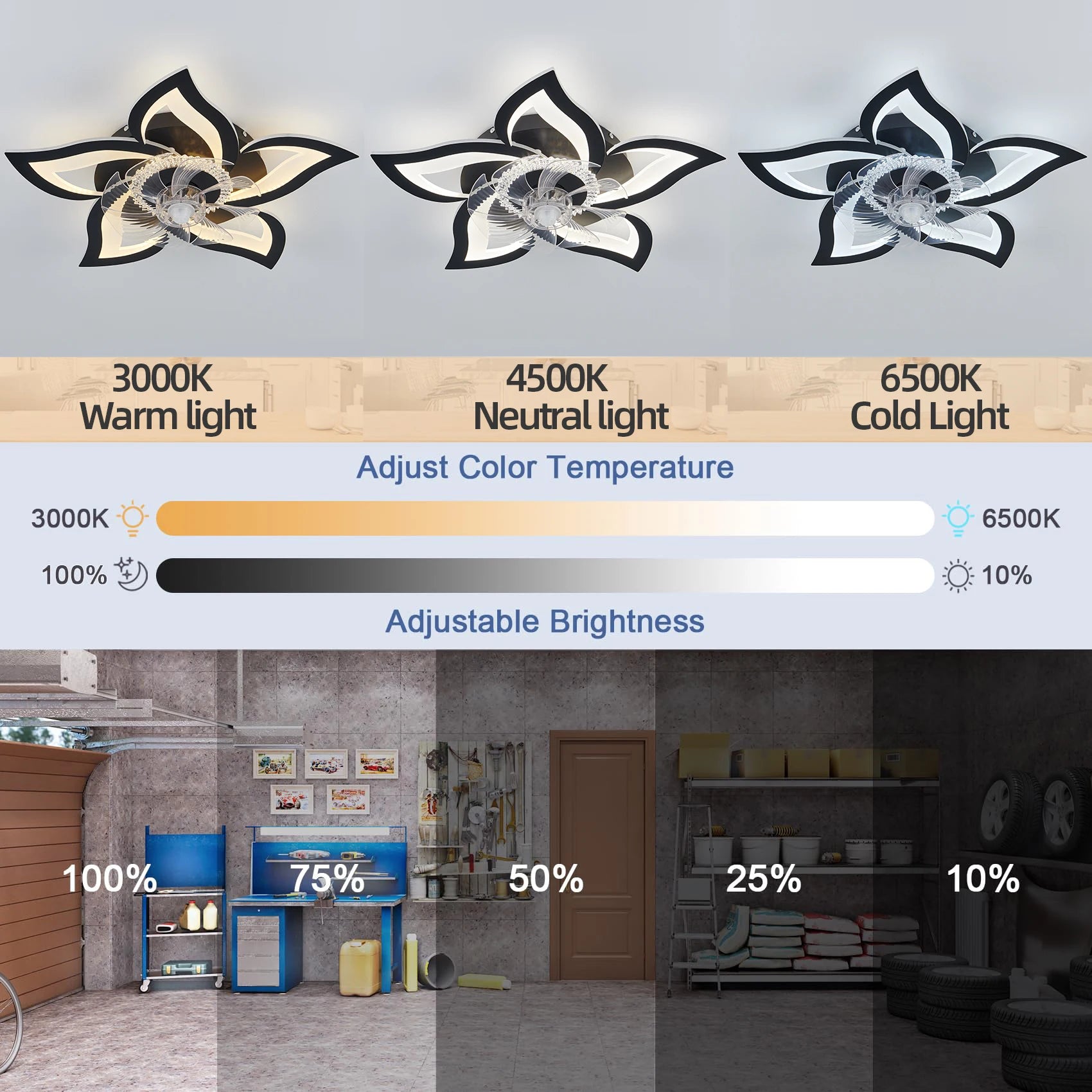 IRALAN home appliances LED ceiling fan light modern smart switch ceiling fan with light home interior decoration fan light