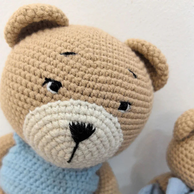 Personalization Crochet Animal Baby Towel Toy Wooden Newborn toys Bear Stuffed Doll Cotton Towel Sleeping dolls