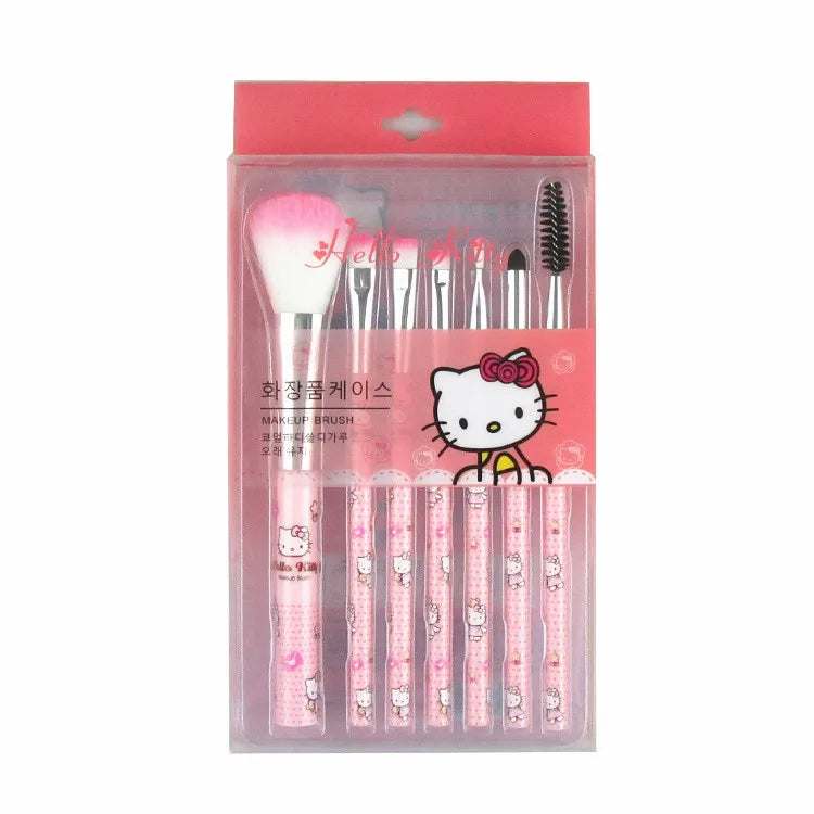Sanrio Makeup Brush Set Hello Kitty Anime Fashion Jewelry Blush Eyebrow Lip Eyeshadow Brush Beauty Tools Girls Gift With Box