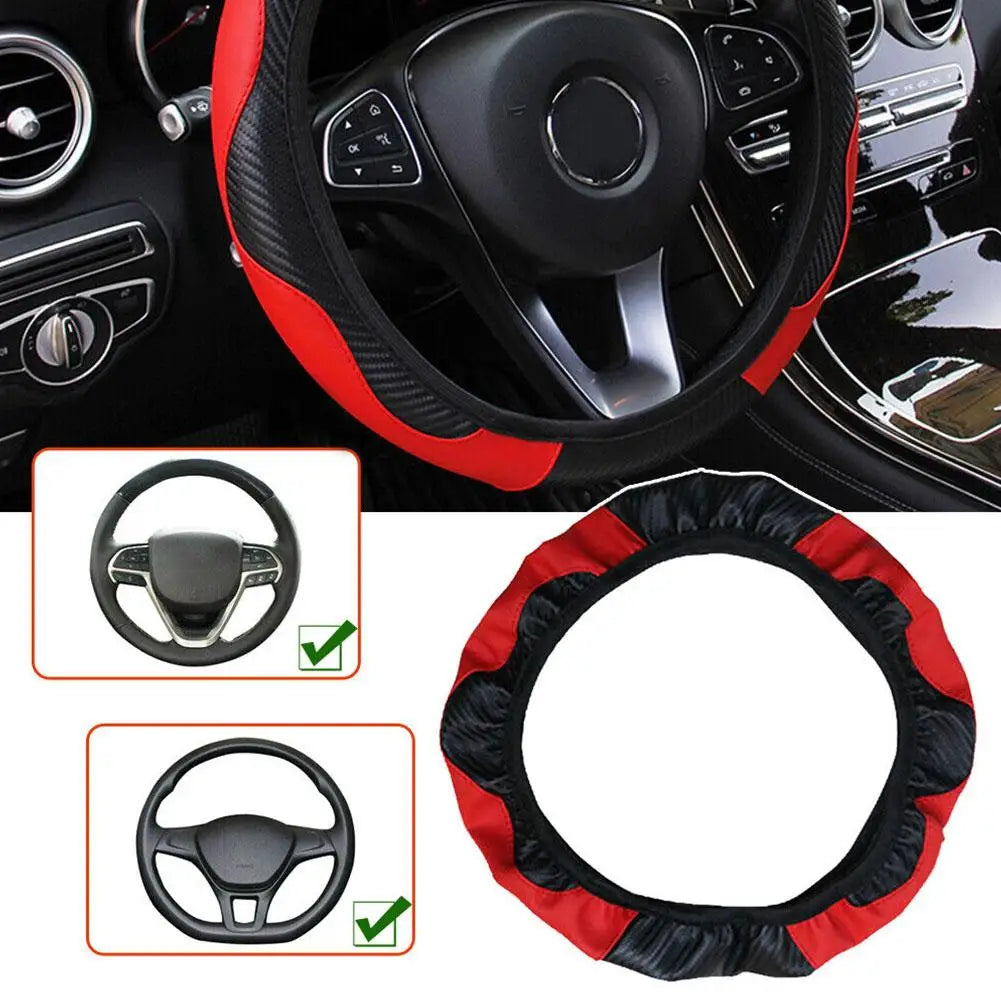 Universal Leather Car Steering Wheel Cover For Renault Megane 2/3 Captur Clio Scenic Duster Kudjar Triber Auto Accessories