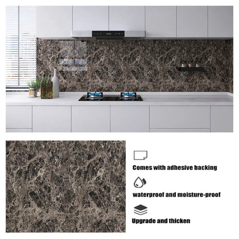 40cm Kitchen Cabinets Wallpaper Self Adhesive Wall Stickers High Temperature Resistance Waterproof and Oil Proof Cooking Bench