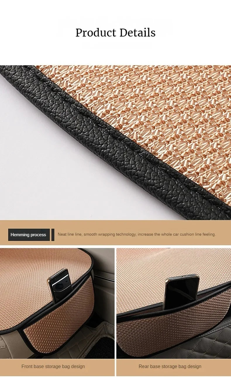 Breathable Ice Silk Car Seat Cushion Non-slip and Wear-resistant Solid Color Ice Silk Car Seat Cover, Universal Fit Most Cars