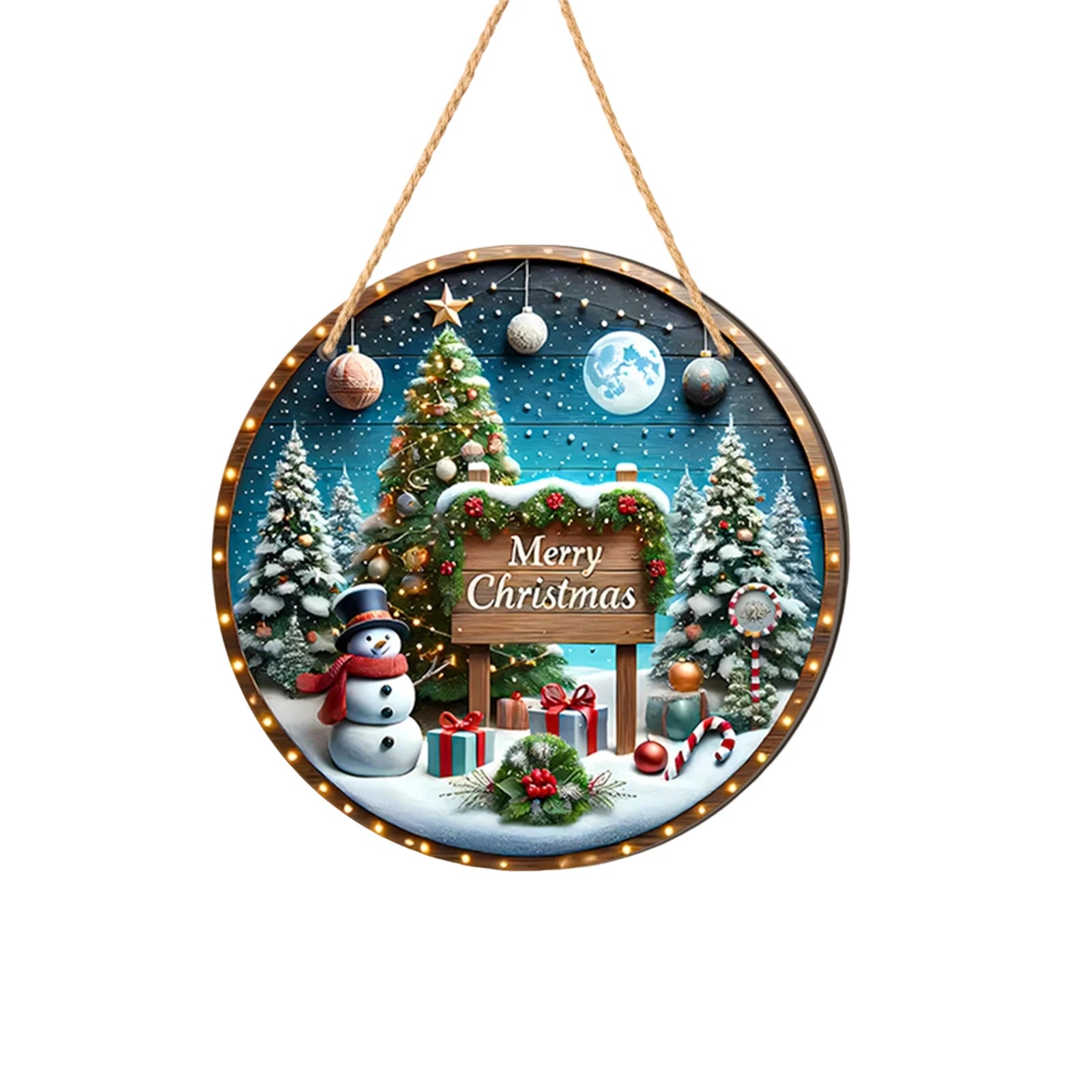 Christmas Christmas Tree Welcome Sign 2d Flat Wooden Holiday Party Hanging Sign Ornaments For Home Garden Decor Christma