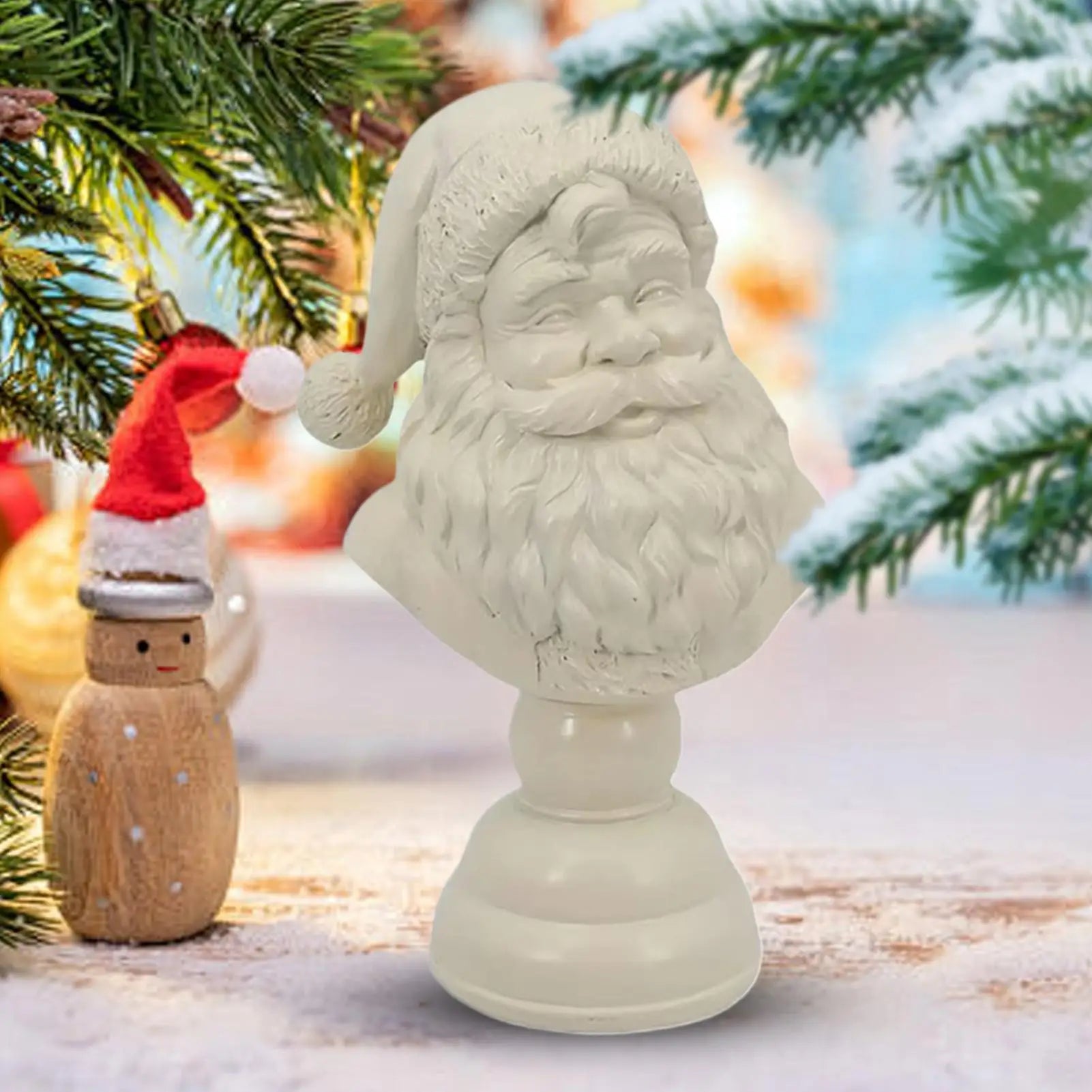 Christmas Santa Claus Figurines Resin Sculpture Christmas decorations Statue Party Winter holiday party desktop decoration