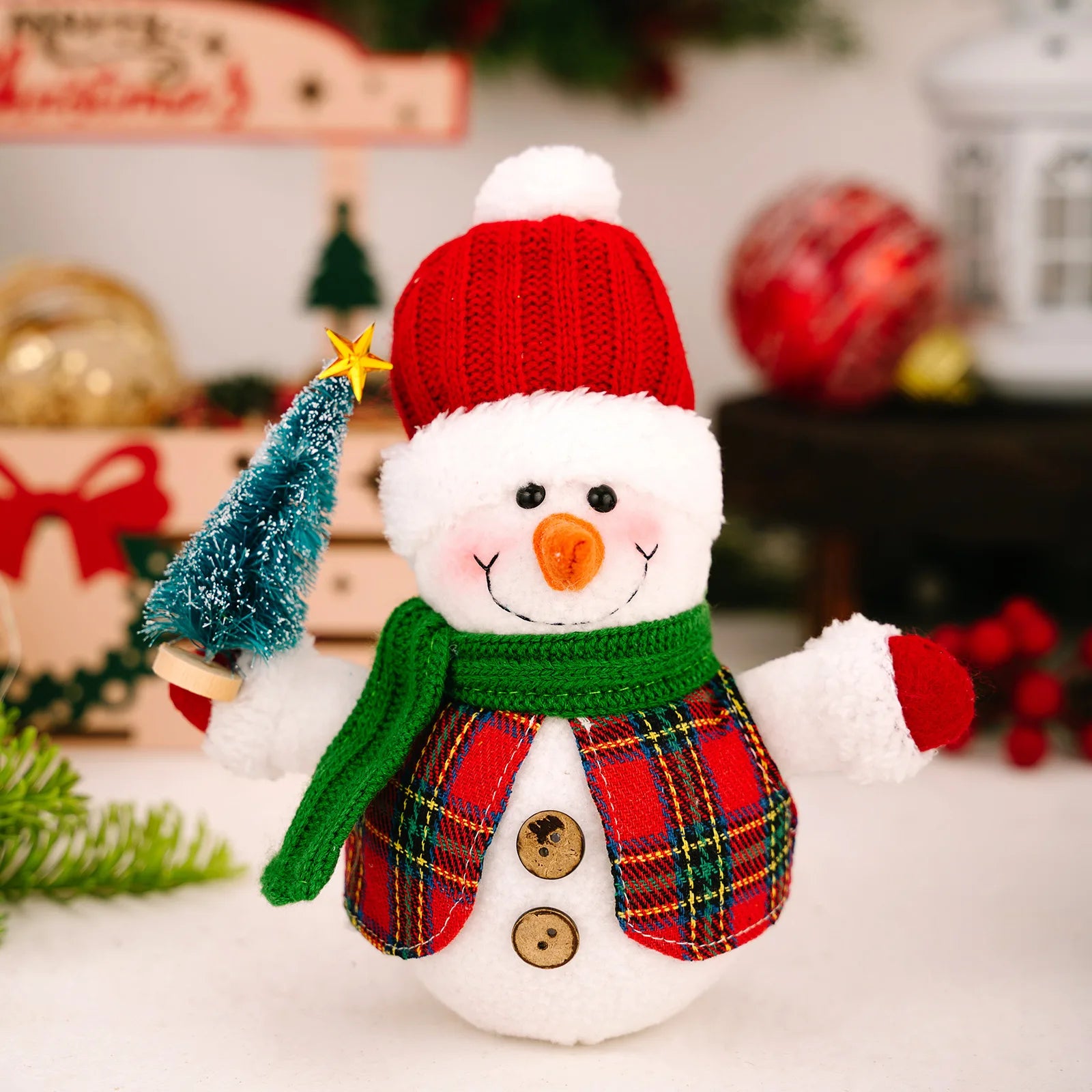 Christmas Glowing Snowman Decoration with Lights Snowman for Table Ornament Creative Gift Decoracion Para El Hogar