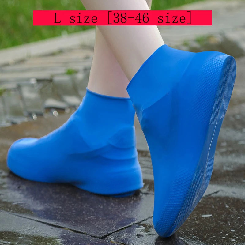 1 Pair Latex Rain Boot Overshoes Travel For Outdoor Use Latex Waterproof Shoe Covers Rainy Day Non-slip Reusable Foot Cover