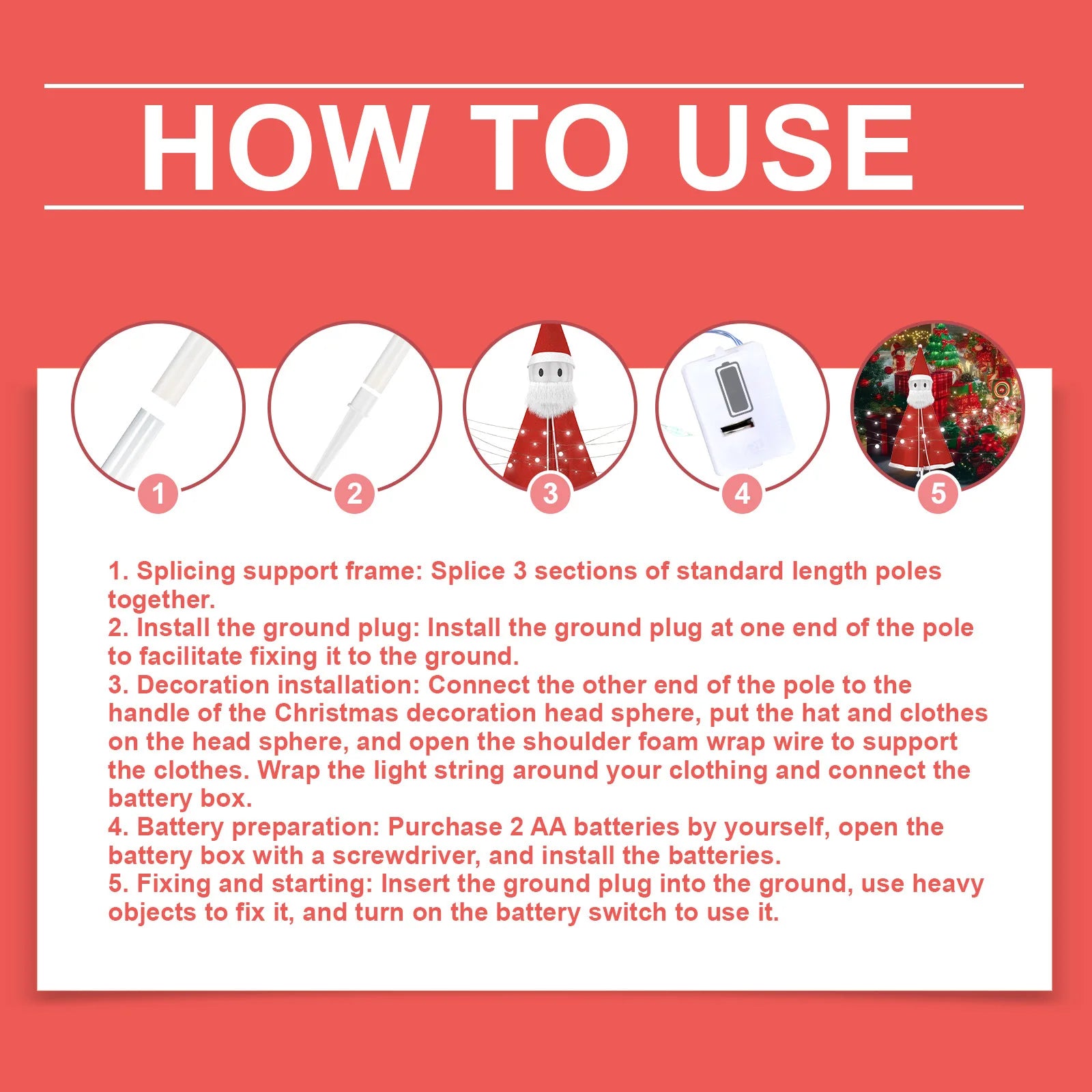 Christmas Santa Claus Decorations Fun Ornaments for Festive Atmosphere Detachable Lightweight Playful Toys