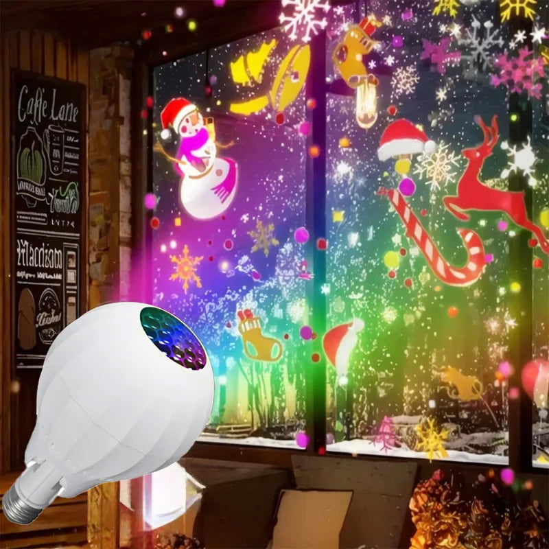 Christmas Window Projector LED Snowflake Snow Elk Laser Projector 16 Patterns Projection Lamp Xmas Party Home Door Decoration