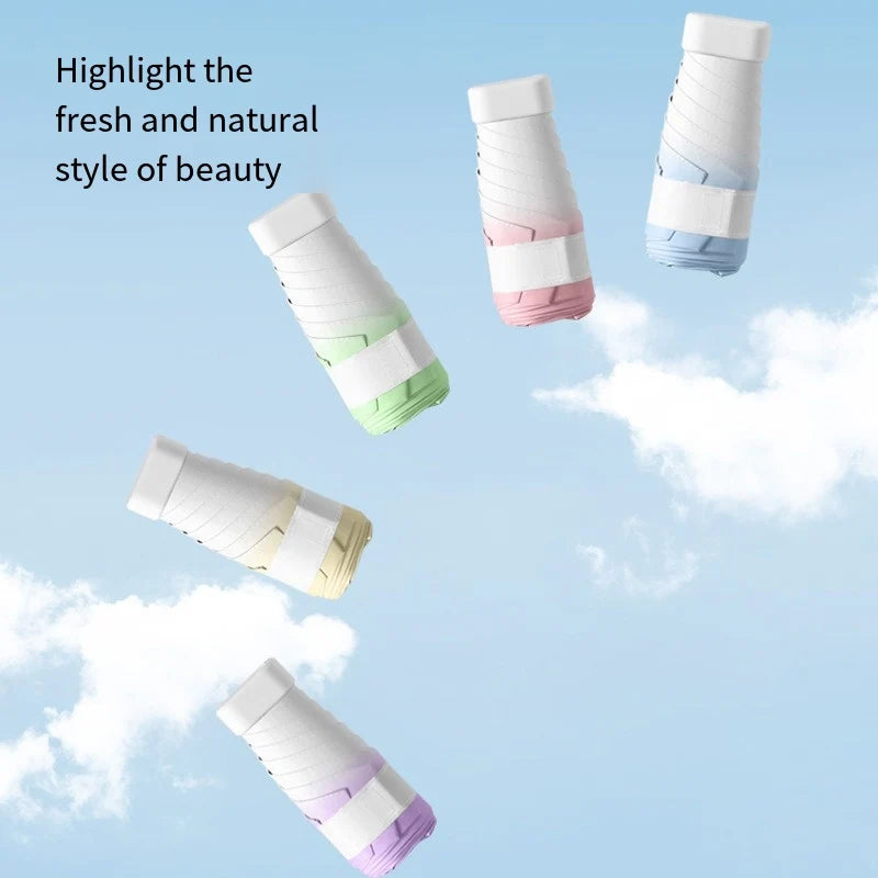 Mini Gradient Colour Folding Umbrella With UV Protection Casual Durable Compact Umbrella For Men's & Women's Outdoor Activities