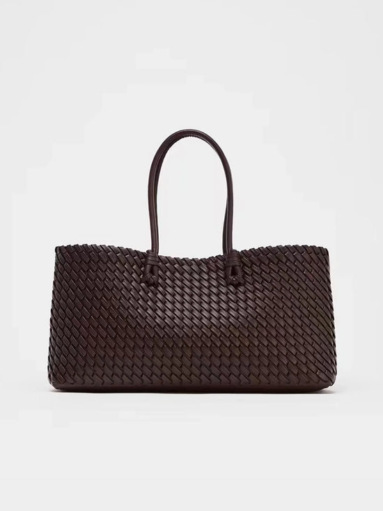 New niche commuting woven hand-held shoulder tote bag