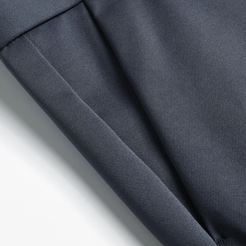 Mens Thin Stretch Straight Summer Pants Silky No-Iron Fabric