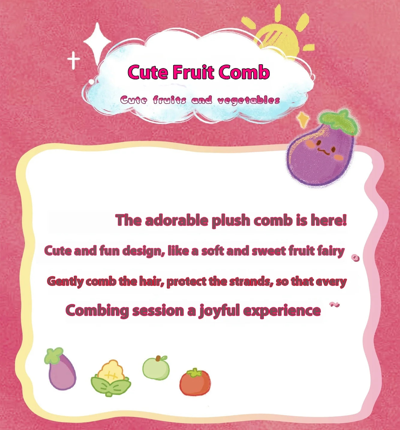 New Baby Three Comb Your Hair Blind Box Cute Fruits And Vegetables Trendy Toy Figurine for Girls Cute Doll Birthday Gift