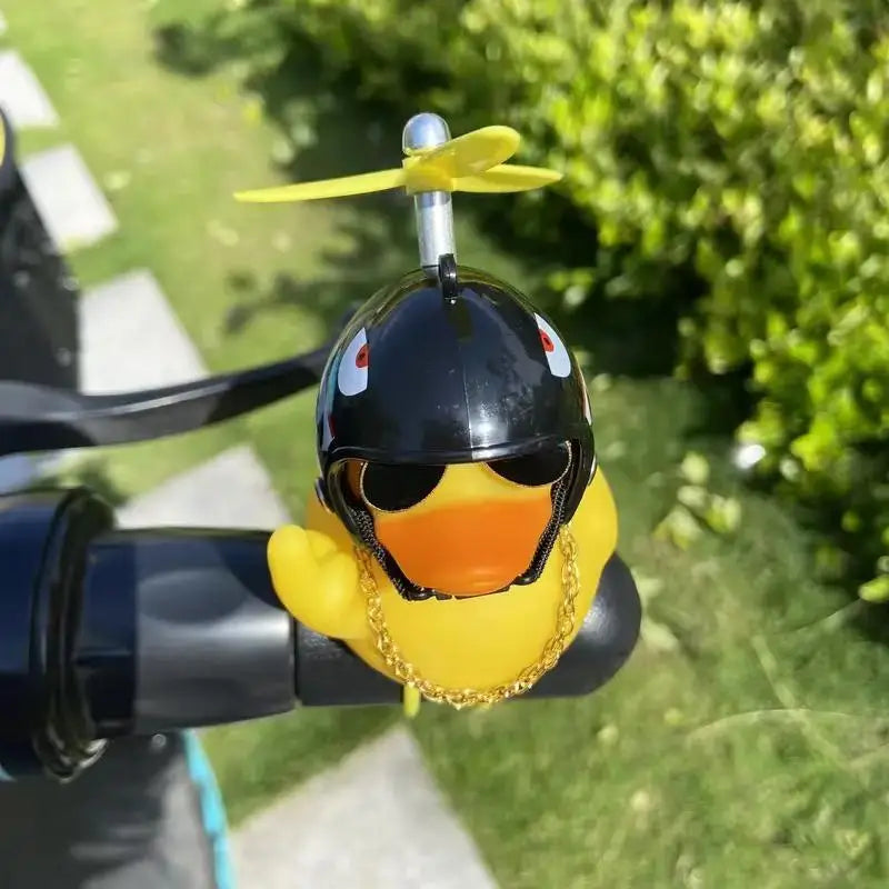 New! Funny Middle Finger Rubber Duck for Bike Car Dashboard Decorations Yellow Duck with Propeller Motorcycle Car Decoration