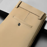 Mens Thin Stretch Straight Summer Pants Silky No-Iron Fabric