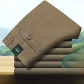 2025 Mens High Waist Loose Straight Cotton Casual Pants