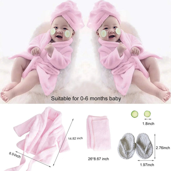Newborn Photography Props Bathrobe Outfits Baby Photoshoot Props Robe Girl Baby Photo Prop Outfit Robe Bath Towel Costume Sets