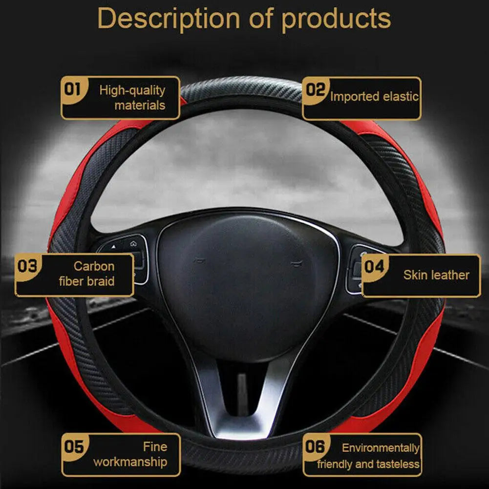 Universal Leather Car Steering Wheel Cover For Renault Megane 2/3 Captur Clio Scenic Duster Kudjar Triber Auto Accessories