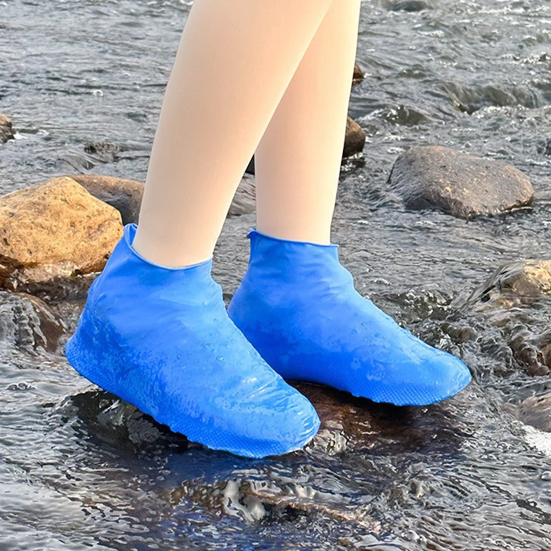 1 Pair Latex Rain Boot Overshoes Travel For Outdoor Use Latex Waterproof Shoe Covers Rainy Day Non-slip Reusable Foot Cover