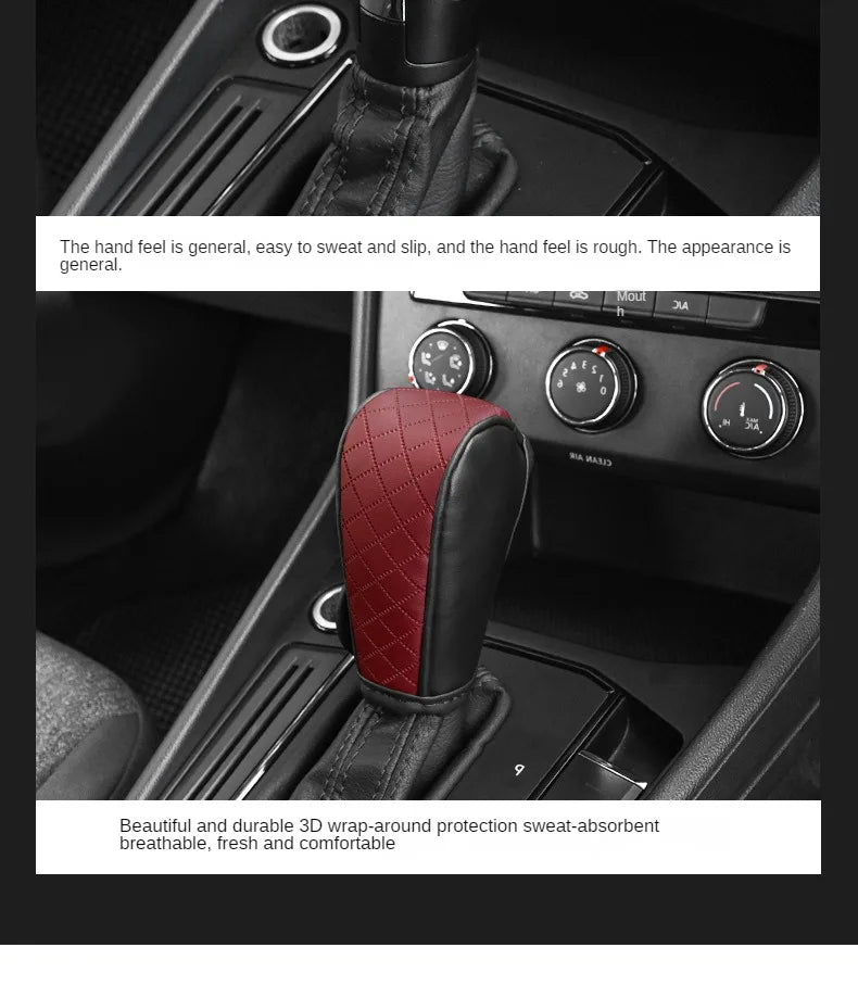 High Quality Car Shift Handle Cover PU Leather Non-slip Wear-resistant Universal Car Automatic Gear Sheath Car Decoration