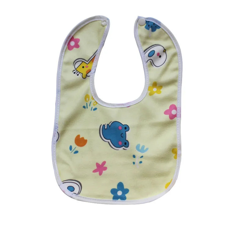 Baby Cartoon Snap Waterproof Bib Super Soft Baby Bib Newborn Crystal Velvet Saliva Towel