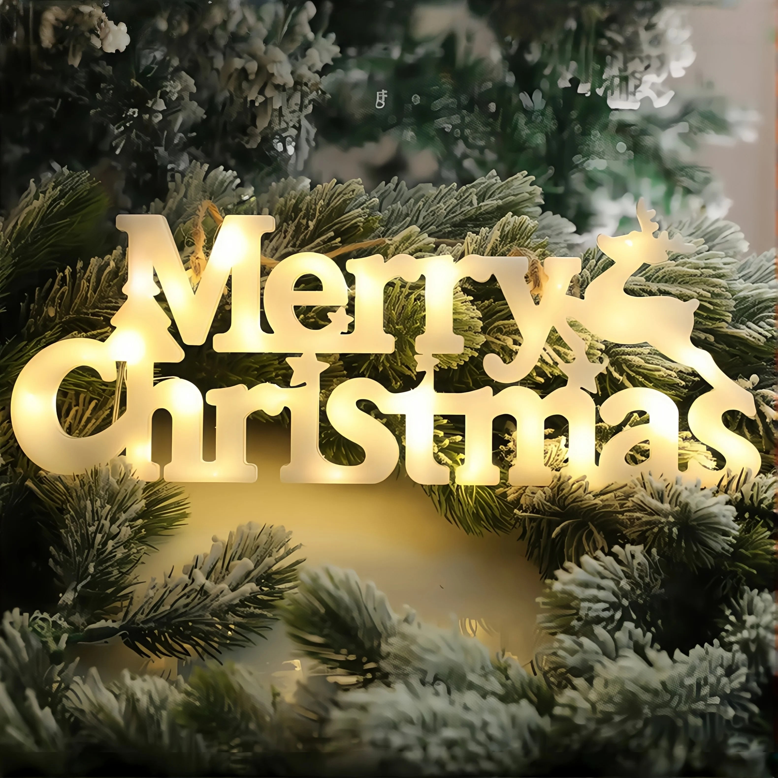 Christmas Decoration New Year Xmas Merry Christmas LED Letter Tag Light String Fairy Garland Home Decoration Christmas Noel Gift