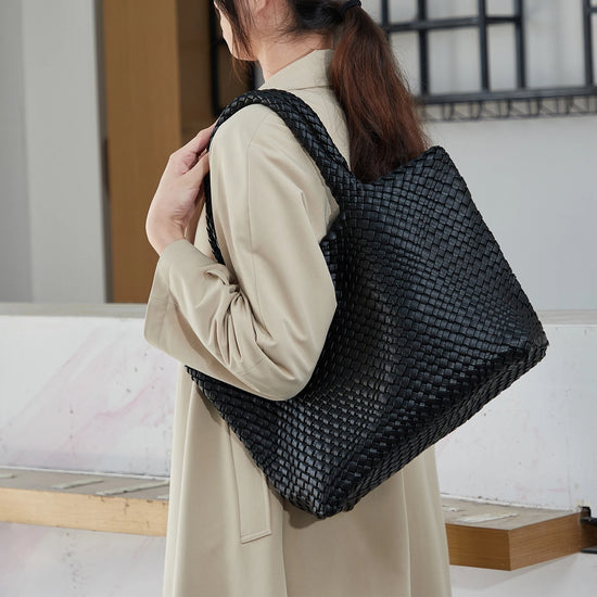 Large Woven Laptop Tote Bag