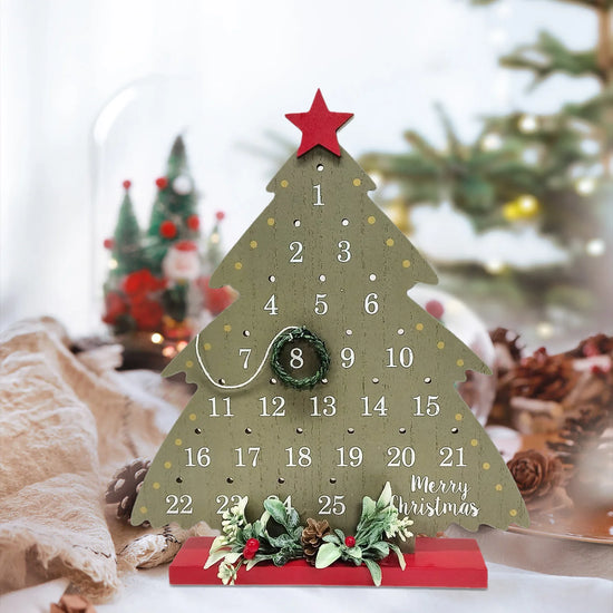 Christmas Countdown Calendar Desktop Home Decor Decoration Vintage Countdown Christmas Sign Hanging Wall Decoration Crafts