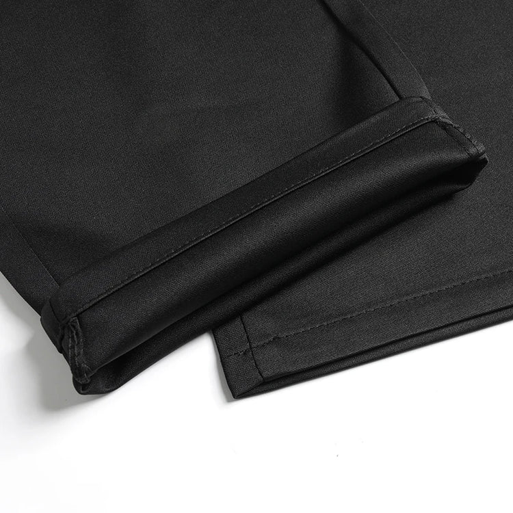 Mens Thin Stretch Straight Summer Pants Silky No-Iron Fabric