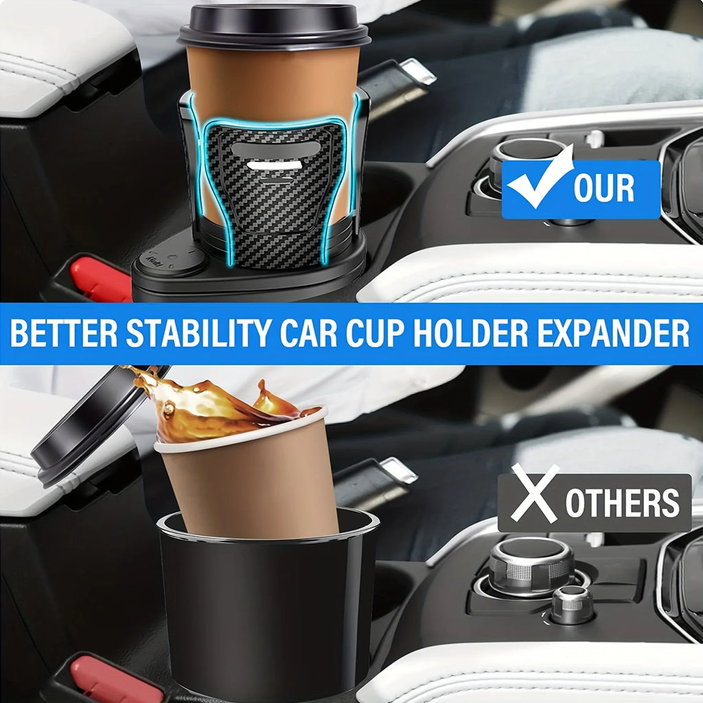 2 In 1 Vehicle Mounted Slipproof Cup Holder 360 Degree Rotating Water Car Cup Holder Multifunctional Auto Accessory