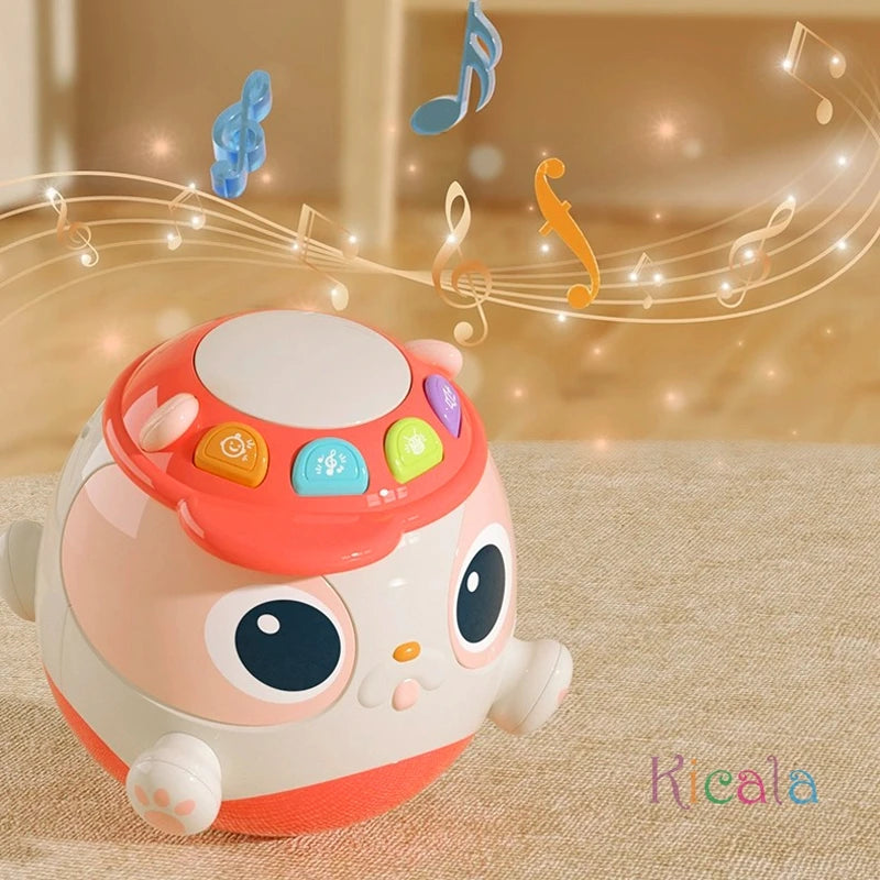 Baby Music Toys Tummy Drum Tumbler Toy Music & Light Early Development Learning Toddler Toy Musical Dog for Boy Girl Gifts