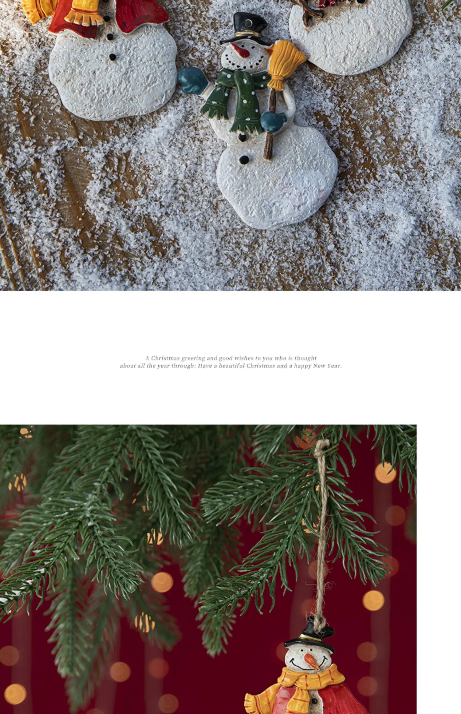 Christmas Resin Tree Decorations Santa Snowman Angel Pendant Ornament DIY Kids Toys Noel Navidad Kerst 2023