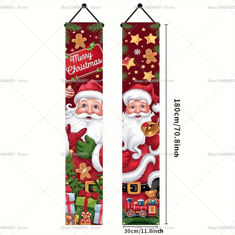 Christmas Door Banner Door Couplet Merry Christmas Decoration For Home 2025 Navidad Kerst Natal Noel Xmas Decor New Year 2026