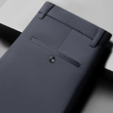 Mens Thin Stretch Straight Summer Pants Silky No-Iron Fabric