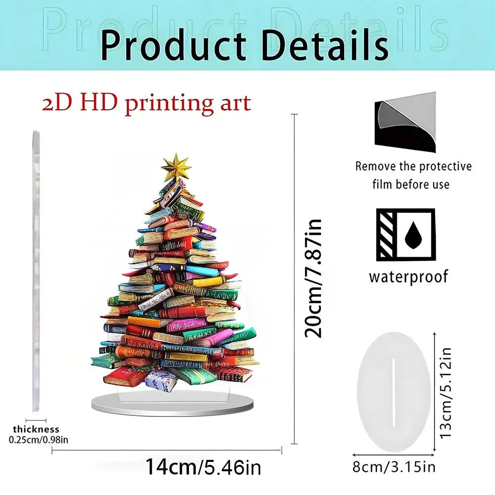 Christmas Theme Book Christmas Tree Acrylic Ornament Decoration Home Creative Tabletop Decoration Festival Birthday Gifts