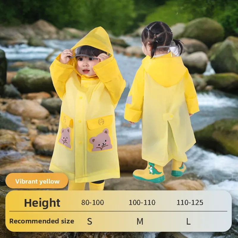 Children's Raincoat for Boys Girls,Full Body Waterproof,Kindergarten Baby for School,Student Only, with Backpack Space, Raincoat