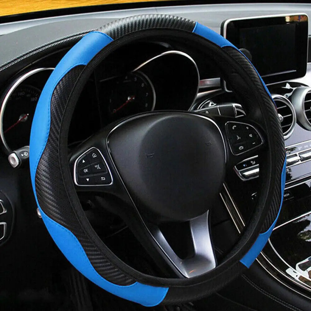 Universal Leather Car Steering Wheel Cover For Renault Megane 2/3 Captur Clio Scenic Duster Kudjar Triber Auto Accessories