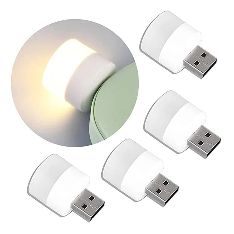 3-5Pcs Mini USB Night Light Warm White Eye Protection Book Reading Lights usb Plug Computer Mobile Power Charging LED night Lamp