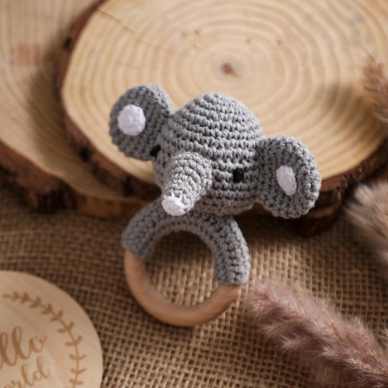 Baby Rattle Toys Newborn Animal Appease Towel Keepsakes Memories Milestone Cards Baby Birth Monthly Bath Accessories Photography