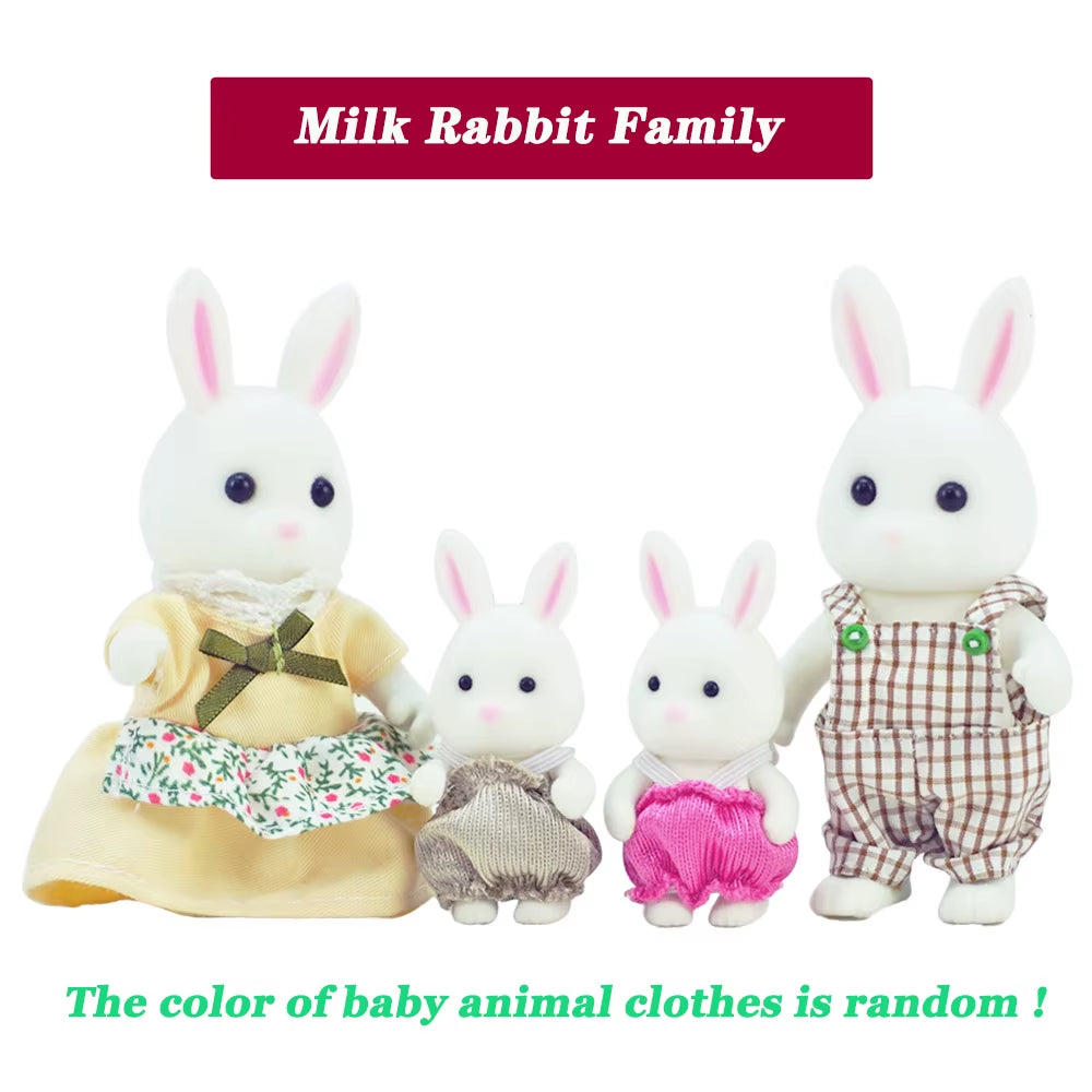 Simulation Forest Reindeer Family Doll Dollhouse Figures Furniture Set DIY Playset Play House Girls Toys Accessories Xmas Gifts
