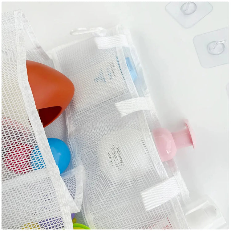 Double - Layer Mesh Hanging Organizer Bag - Multi - Pocket Storage for Bathroom, Bedroom & More
