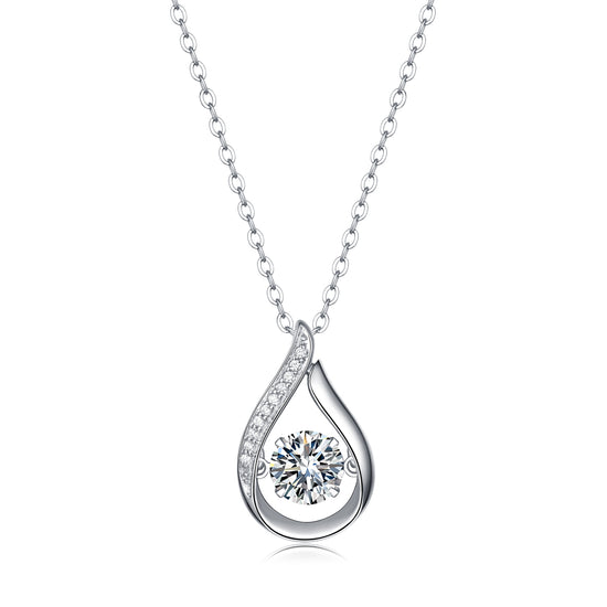 Trendy Necklace With Top-quality Moissanite S925 In Silver And Platinum-plated Pendant