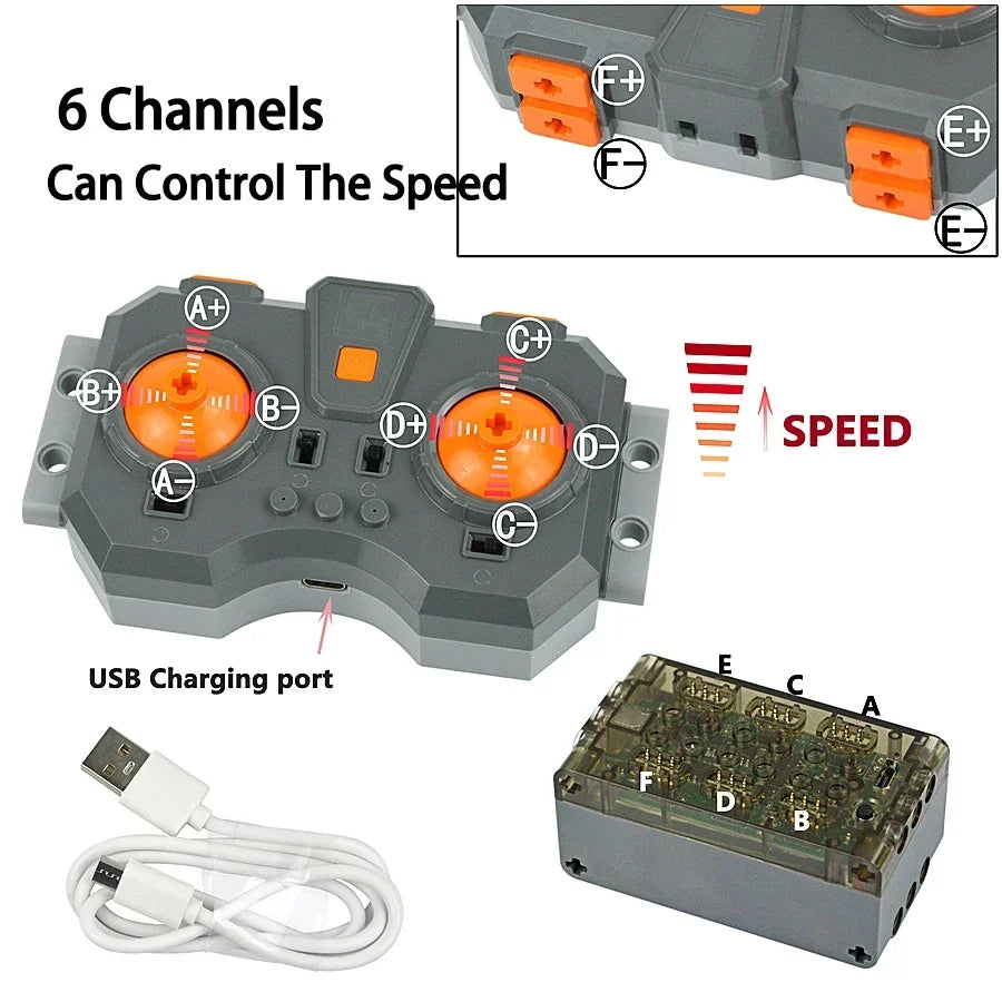 MOC Technical Parts Power Functions Motor Multi Tool Servo Train Motor PF 8293 8883 Model Compatible  Building Blocks