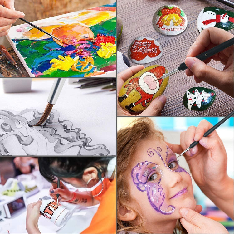 Luxerlife 11 Pieces Fine Detail Paint Brush Miniature Painting Brushes Kit Micro