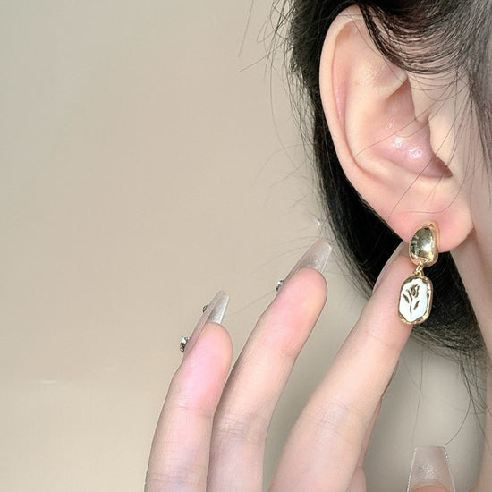 S925 Silver Needle Asymmetric Ear Stud